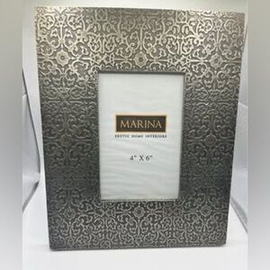 Marina Exotic Home Interiors 4”x6” Metal Embossed Frame Made India